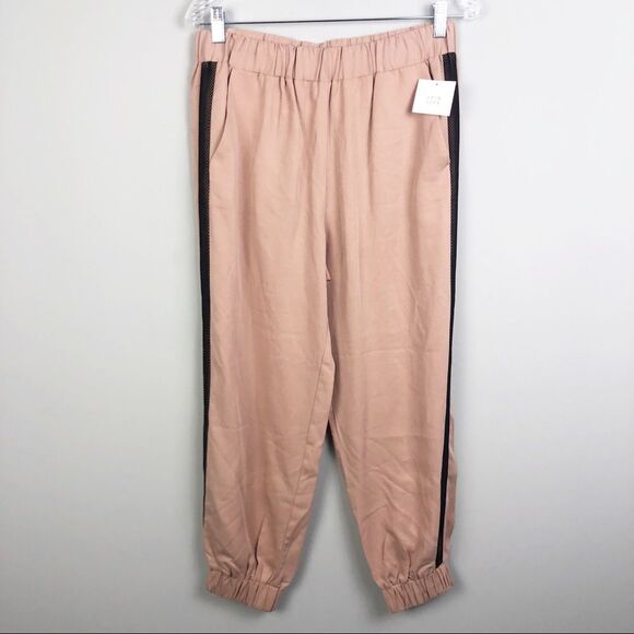ZARA | NEW Versatile Pink Joggers with Black Mesh Side Stripe Women’s Size M - Picture 3 of 11